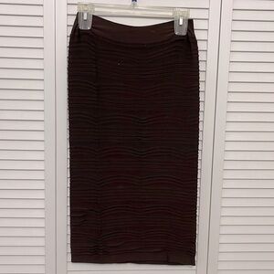 Trinity Tribe Women Medium Brown High Waist Ruched Form Fitting Skirt